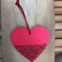 Red Glitter Dipped Tree Decoration
