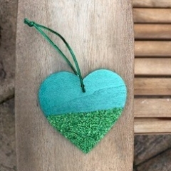 Green Glitter Dipped Tree Decoration