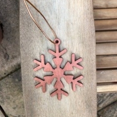 Wooden Snowflake Christmas Tree Decorations (Bronze)