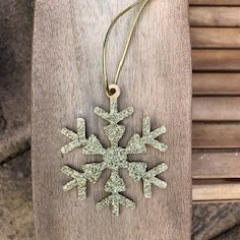 Wooden Snowflake Christmas Tree Decorations (Gold)