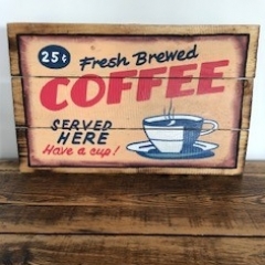 Coffee Rustic Wooden Sign